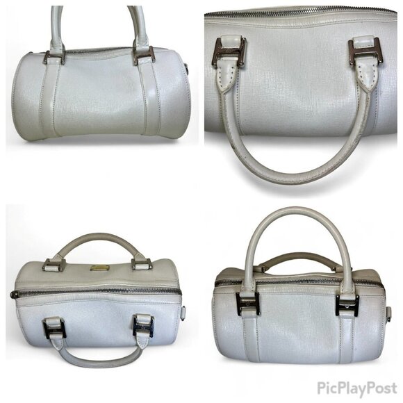 MCM White Leather Papillon Barrel Bag - Picture 12 of 15